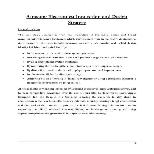 37364004 samsung-electronics-innovation-and-design-strategy
