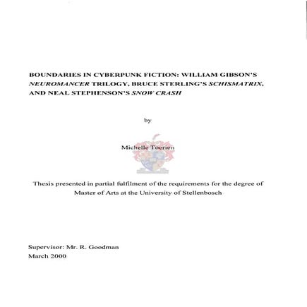 Article of William Gibson Boundaries in Cyberpunk Fiction