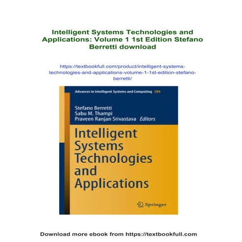Intelligent Systems Technologies and Applications: Volume 1 1st Edition Stefa...