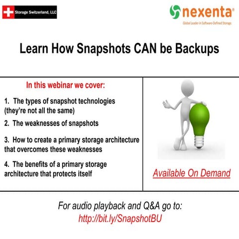 Webinar: How Snapshots CAN be Backups