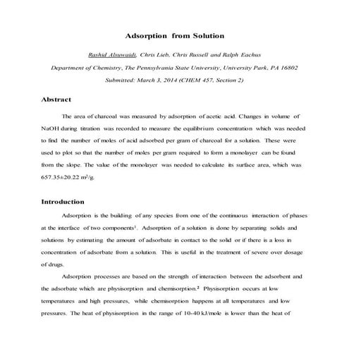 exp 2 adsorbtion from solution