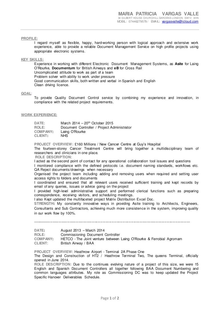 document controller key skills