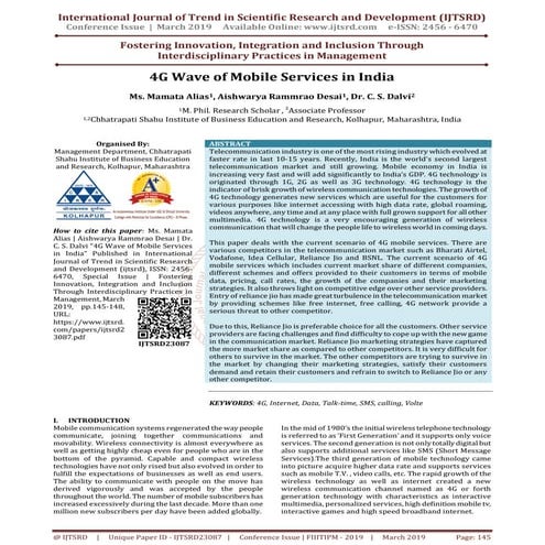 4 G Wave of Mobile Services in India | PDF | Smartphones | Consumer ...