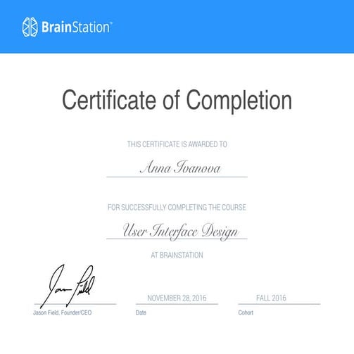 BrainStation_Certificate.Ivanova | PDF