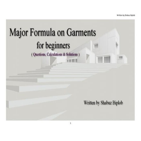 Major Formula on Garments for Beginners