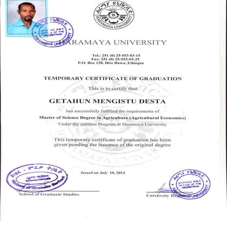 Degree and student copys