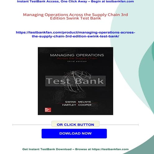 Managing Operations Across the Supply Chain 3rd Edition Swink Test Bank ...