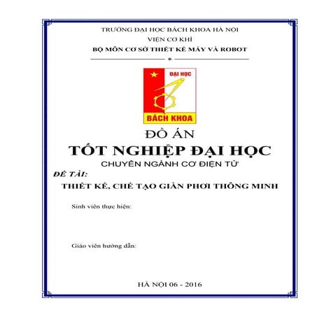 THIẾT KẾ, CHẾ TẠO GIÀN PHƠI ĐỒ THÔNG MINH