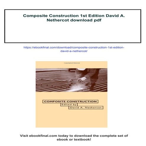 Composite Construction 1st Edition David A. Nethercot | PDF