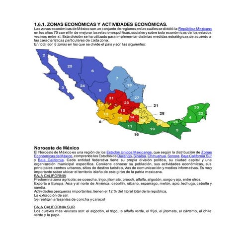 Zonas Económicas de México | DOCX