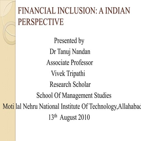 Financial inclusion | PPTX