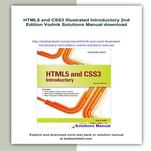 HTML5 and CSS3 Illustrated Introductory 2nd Edition Vodnik Solutions ...