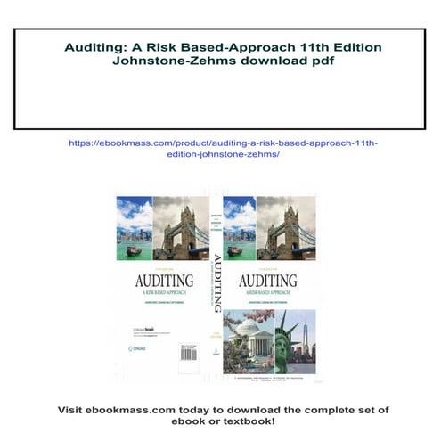 Auditing: A Risk Based-Approach 11th Edition Johnstone-Zehms