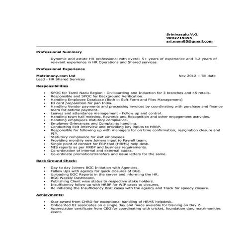 Sreenu CV - Final Updated - 2016