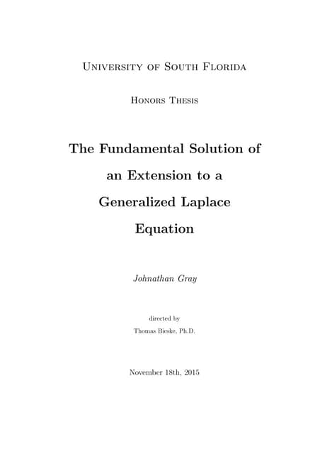 The Fundamental Solution of an Extension to a Generalized Laplace Equation