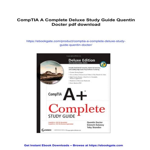 CompTIA A Complete Deluxe Study Guide Quentin Docter