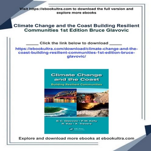 Climate Change and the Coast Building Resilient Communities 1st Edition Bruce...