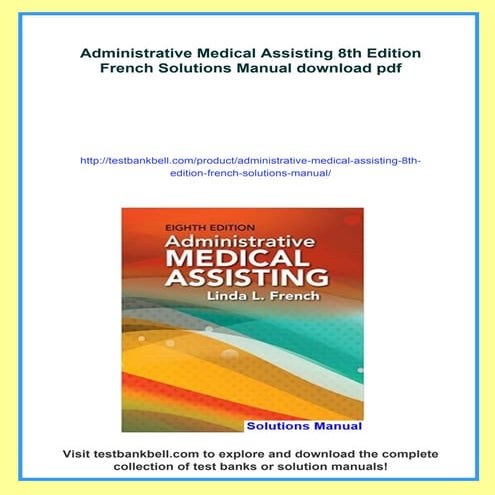 Administrative Medical Assisting 8th Edition French Solutions Manual | PDF