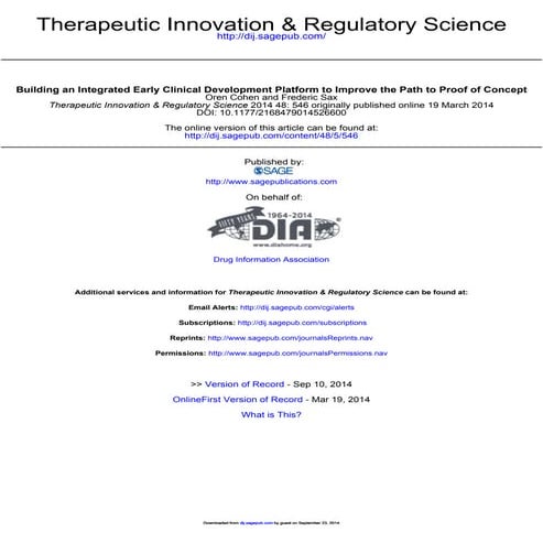 Early Clinical Development