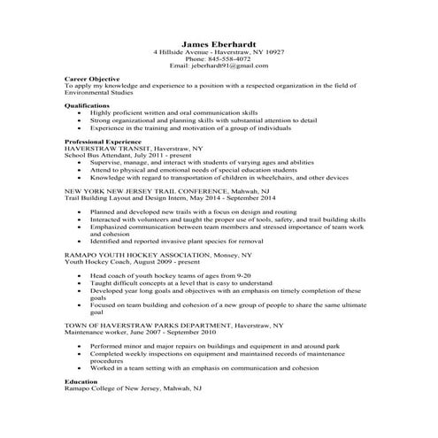 James Eberhardt Resume