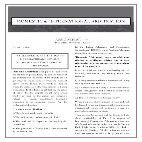 Assignment 4 - Certification in Dispute Management