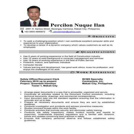 Percilonilan CV 2016