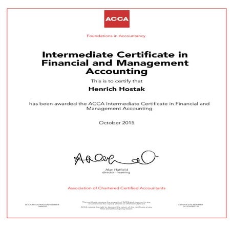 Intermediate Certificate in Financial and Management Accounting | PDF