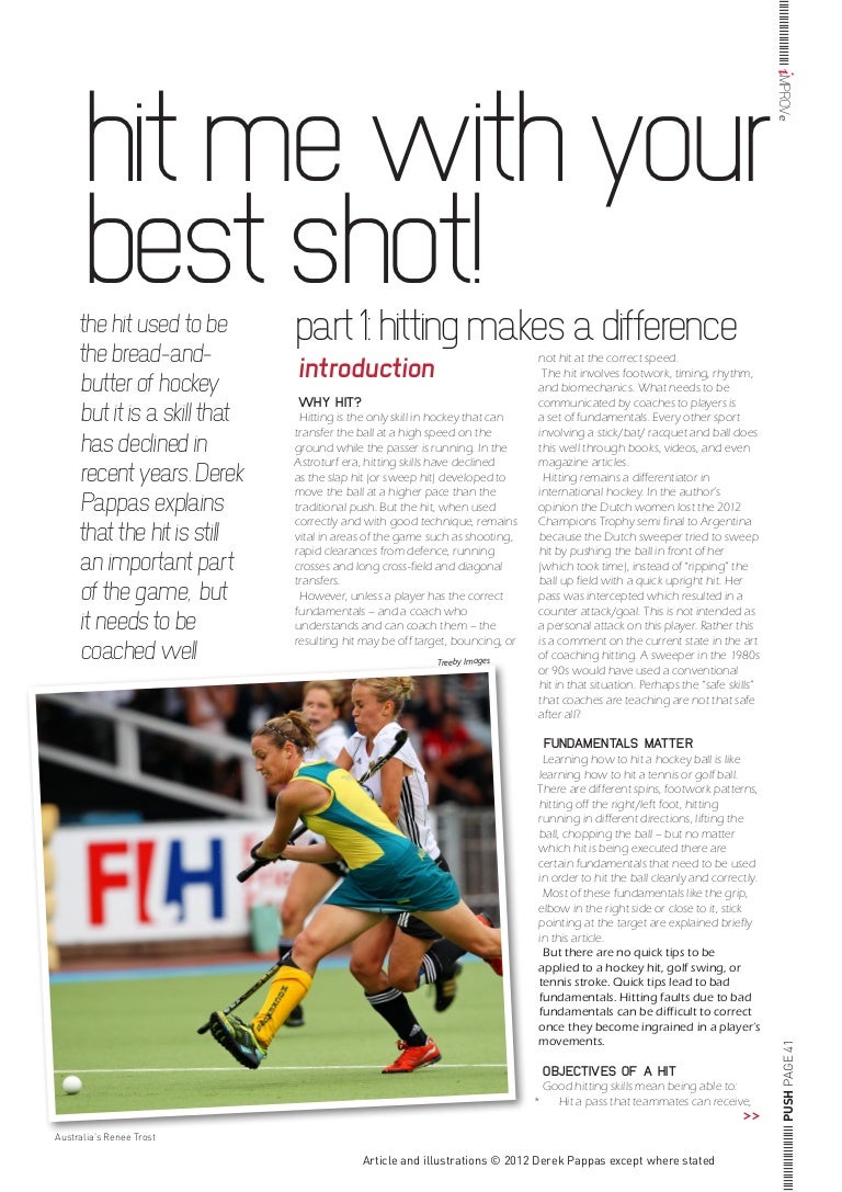 PUSH Hockey Magazine Hitting article part 1