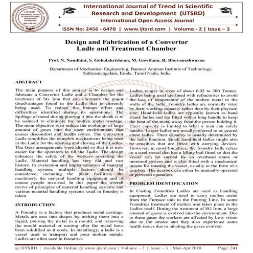 Design and Fabrication of a Convertor Ladle and Treatment Chamber | PDF