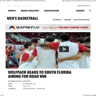 Wolfpack Heads to USF