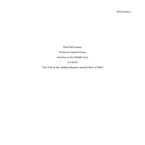 The Fall of Iraq and the Rise of ISIS