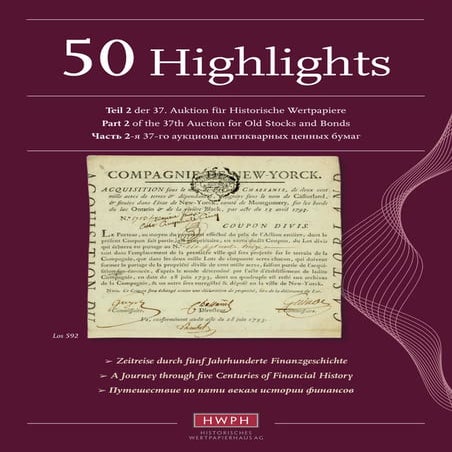 50 Highlights der 37. Auktion am 18. April 2015 - 50 Highlights of Scripophil...