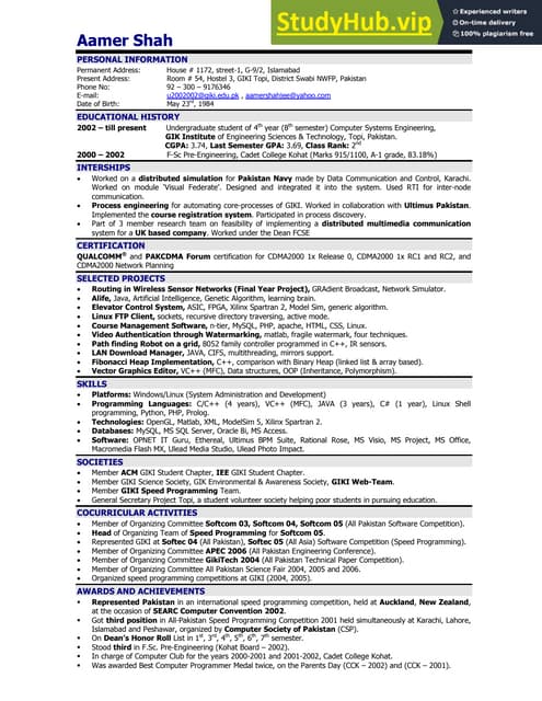 cv latest | DOC