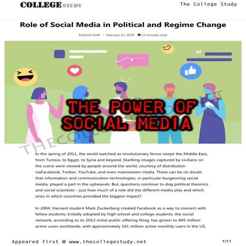 37 role of social media in political and regime change the college ...