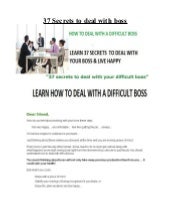 37 secrets to deal with boss