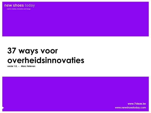 37 ways voor overheidsinnovaties