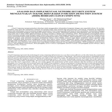 ANALISIS DAN IMPLEMENTASI NETWORK SECURITY SYSTEM MENGGUNAKAN TEKNIK HOST-BAS...