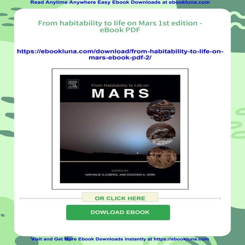 From habitability to life on Mars 1st edition - eBook PDF