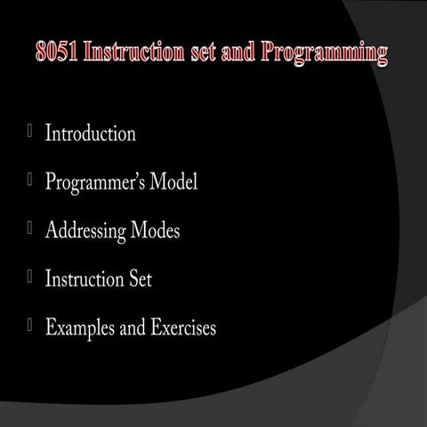 8051 Programming Instruction Set | PPT