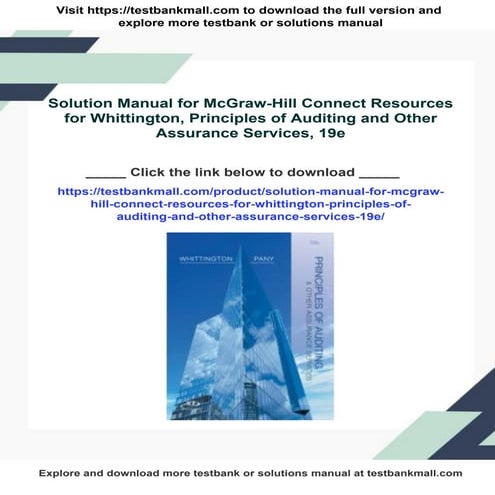 Solution Manual for McGraw-Hill Connect Resources for Whittington ...