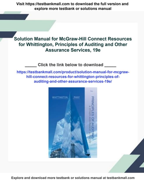 Solution Manual for McGraw-Hill Connect Resources for Whittington ...