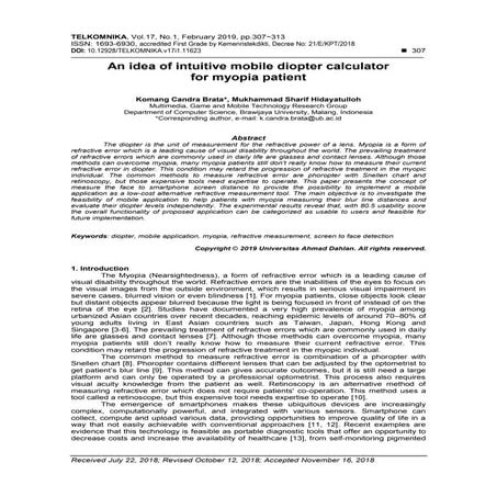 An idea of intuitive mobile diopter calculator for myopia patient