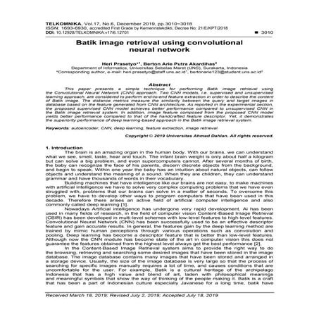 Batik image retrieval using convolutional neural network