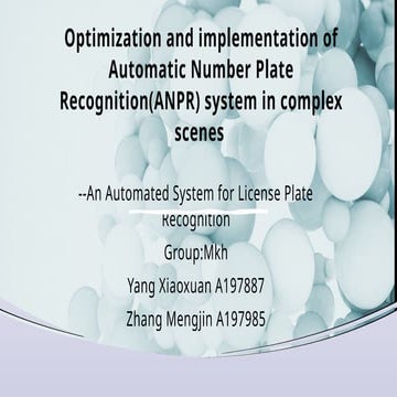 automatic number plate recognition | PPTX