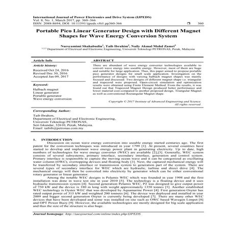 Permanent Magnet Linear Generator Design | PDF