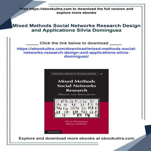 Mixed Methods Social Networks Research Design and Applications Silvia Domínguez