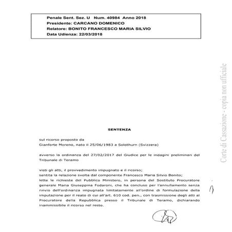 Cass. SS.UU. 40984/18