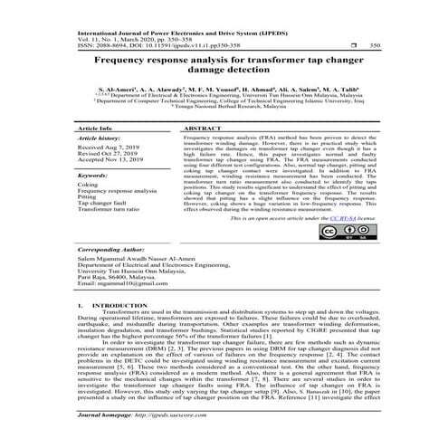 Dynamic Analysis and Testing of on-load tap changer | PDF