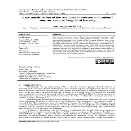 A systematic review of the relationship between motivational constructs and s...