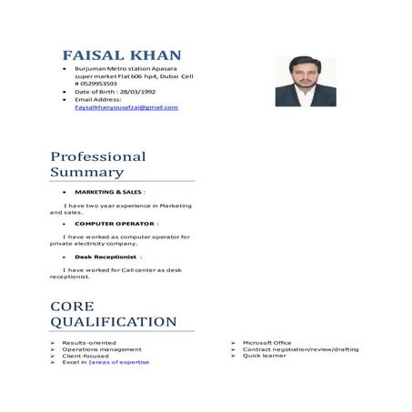 Fawad Hussain CV update | DOC